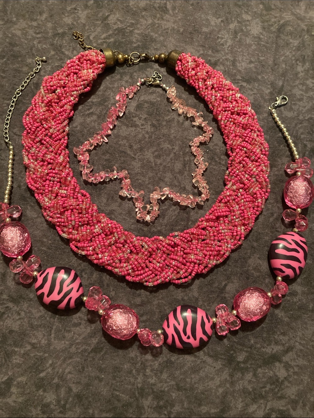Pink Beaded Jewelry Set - Pieces